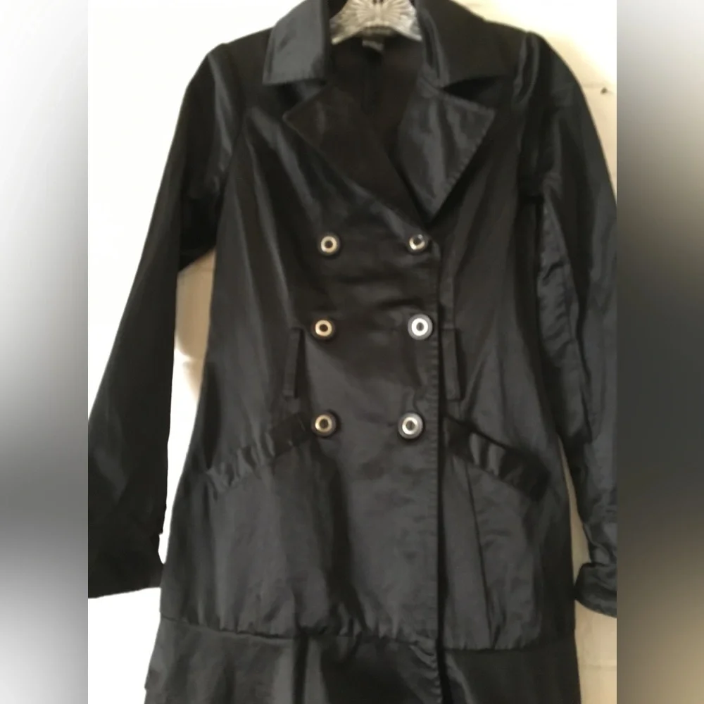 Rampage Elegant Black Double-Breasted Women's Coat - Picture 7 of 14
